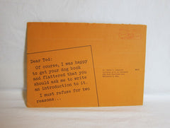A Letter from John Steinbeck Explaining Why He Could Not Write an Introduction for This Book