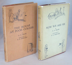 Set of Winnie the Pooh First Editions 4 Volumes -- When We were very young -- Winnie the Pooh -- Now We are Six -- The House at Pooh Corner 